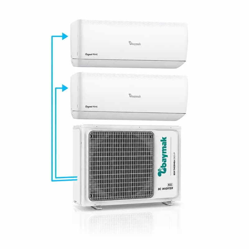 BAYMAK ELEGANT PRIME MULTI DUVAR TİPİ SPLİT KLİMA, İÇ ÜNİTE 12 + 12 , DIŞ ÜNİTE 21 (1X3) 3 GİRİŞLİ (MONTAJ DAHİLDİR)
